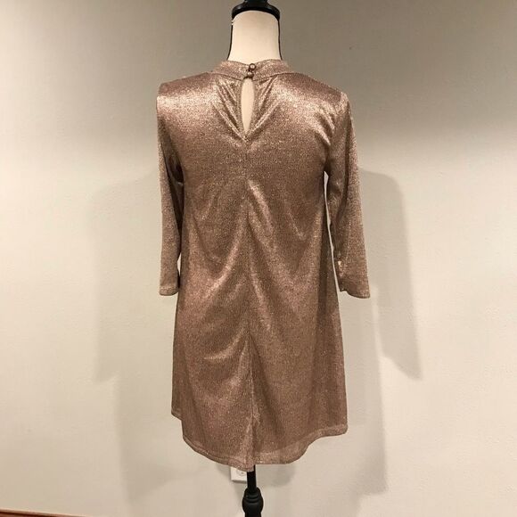 Rose Gold long sleeve a-line tunic or mini dress - Picture 7 of 13
